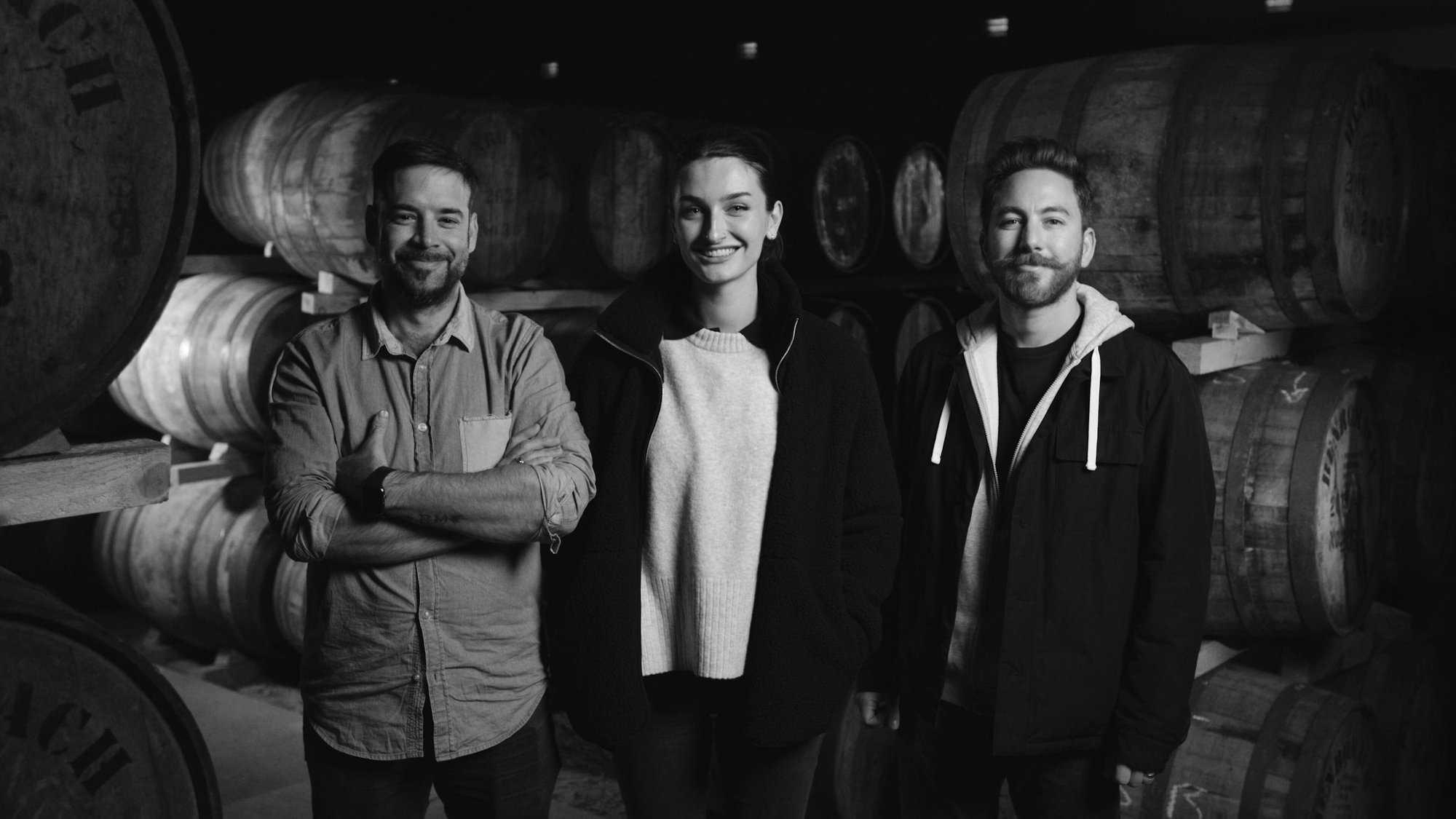 The three 2024 Benromach Champions in the Benromach warehouse