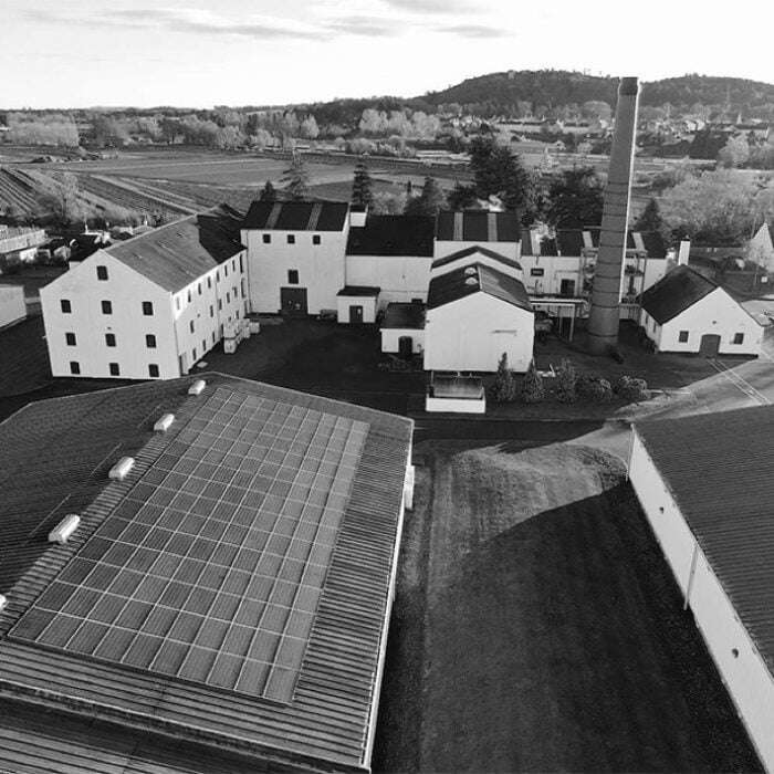 An aerial image of Benromach Distillery